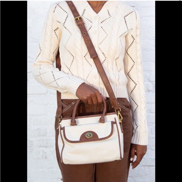 Brandy Melville Handbags - Brandy  Melville ivory canvas shoulder bag